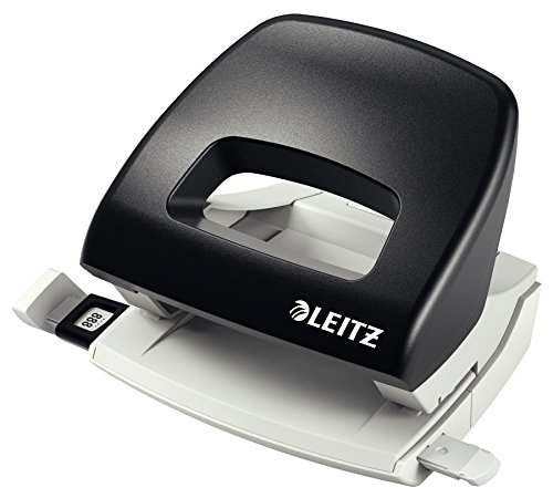 Leitz Kleiner Büro Locher aus Metall, 16 Blatt, Anschlagschiene mit Formatangaben, Ergonomisches Design, schwarz, 50386095 Leitz Kleiner Büro Locher aus Metall, 16 Blatt, Anschlagschiene mit Formatangaben, Ergonomisches Design, schwarz, 50386095 von Leitz