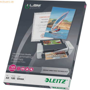 Leitz Laminiertaschen iLAM A3 125mic glänzend VE=100 Stück von Leitz