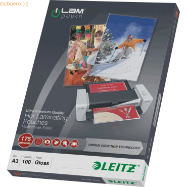 Leitz Laminiertaschen iLAM A3 175mic glänzend VE=100 Stück Leitz Laminiertaschen iLAM A3 175mic glänzend VE=100 Stück von Leitz