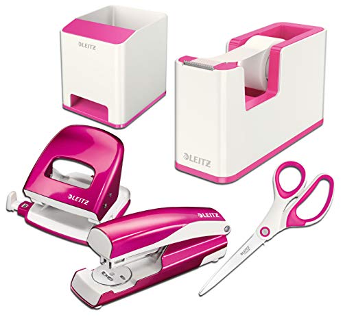 Leitz Leitz WOW Schreibtisch Accessoires (Weiss/Pink, Komplett - Set) von Leitz