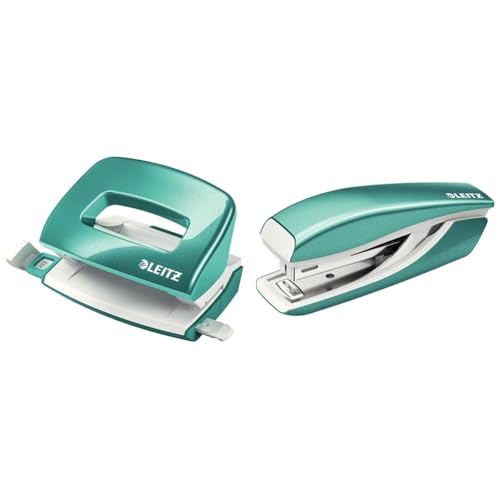 Leitz Mini-Locher + Mini-Heftgerät, für 10 Blatt, Anschlagschiene mit Formatangaben, Tacker mit 1000 Heftklammern, Ergonomisches Design, Eisblau, WOW-Serie, 50601051 + 55281051 Leitz Mini-Locher + Mini-Heftgerät, für 10 Blatt, Anschlagschiene mit Formatangaben, Tacker mit 1000 Heftklammern, Ergonomisches Design, Eisblau, WOW-Serie, 50601051 + 55281051 von Leitz