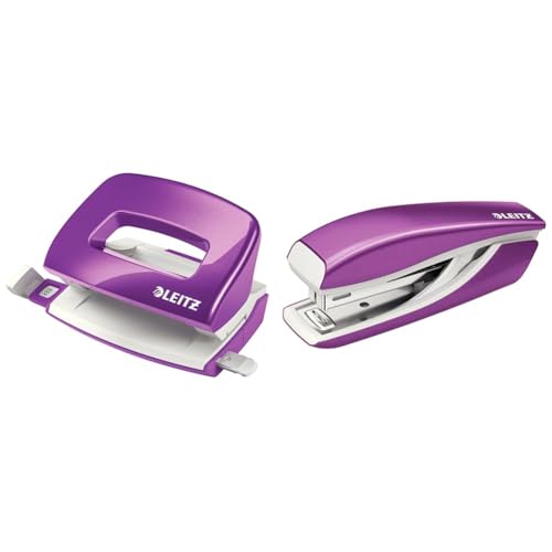 Leitz Mini-Locher + Mini-Heftgerät, für 10 Blatt, Anschlagschiene mit Formatangaben, Tacker mit 1000 Heftklammern, Ergonomisches Design, Violett, WOW-Serie, 50601062 + 55281062 Leitz Mini-Locher + Mini-Heftgerät, für 10 Blatt, Anschlagschiene mit Formatangaben, Tacker mit 1000 Heftklammern, Ergonomisches Design, Violett, WOW-Serie, 50601062 + 55281062 von Leitz