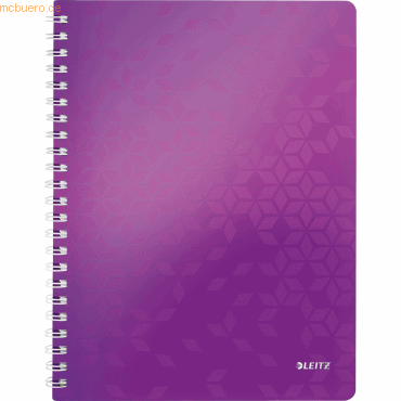 Leitz Notizbuch Wow A4 80 Blatt 80g/qm kariert violett von Leitz