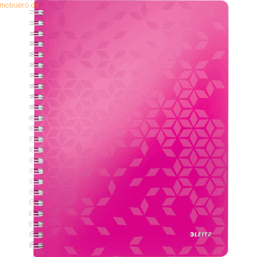 Leitz Notizbuch Wow A4 80 Blatt 80g/qm liniert pink von Leitz