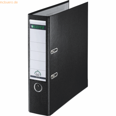 Leitz Ordner Kunststoff A4 180Grad 80mm schwarz von Leitz