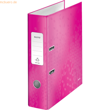 Leitz Ordner Wow A4 Kunststoff 80mm pink metallic von Leitz