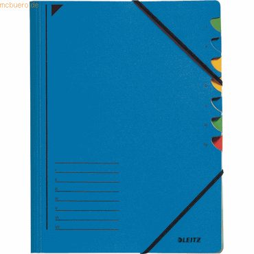 Leitz Ordnungsmappe A4 7 Fächer Colorspankarton blau Leitz Ordnungsmappe A4 7 Fächer Colorspankarton blau von Leitz