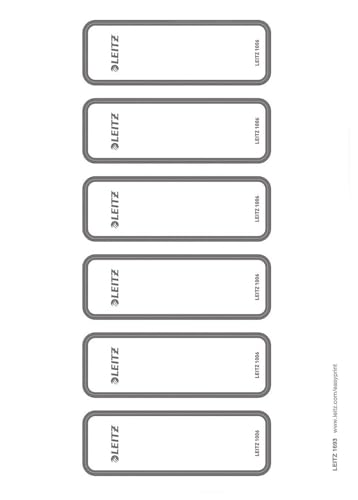 Leitz PC-beschriftbare Rückenschilder selbstklebend für Leitz Qualitäts-Ordner 180°, 60 Stück, 36 x 111 mm, Papier, 16930085 Leitz PC-beschriftbare Rückenschilder selbstklebend für Leitz Qualitäts-Ordner 180°, 60 Stück, 36 x 111 mm, Papier, 16930085 von Leitz