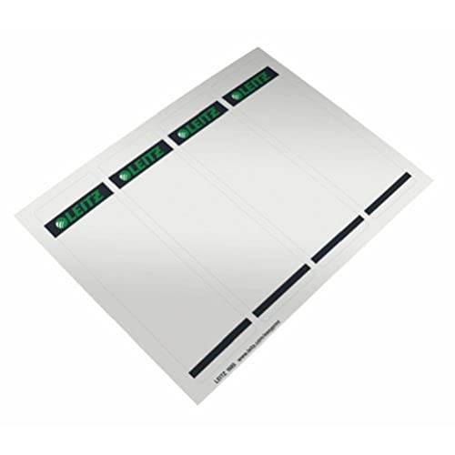 Leitz PC-beschriftbare Rückenschilder selbstklebend für Standard- und Hartpappe-Ordner, 100 Stück, Kurzes und breites Format, 62 x 192 mm, Papier, grau, 16852085 von Leitz
