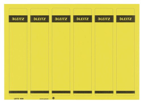 Leitz PC-beschriftbare Rückenschilder selbstklebend für Standard- und Hartpappe-Ordner, 150 Stück, Kurzes und schmales Format, 39 x 192 mm, Papier, gelb, 16862015 von Leitz