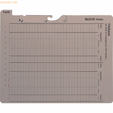 Leitz Pendelfehlkarte 248/268 x 318mm grau von Leitz