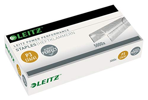 Leitz Power Performance Heftklammern P3 (26/6), 5000 Stück, Verzinkt, 55721000 von Leitz