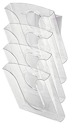 Leitz Presenter Set, 4 Fächer, System zur Auslage und Aufbewahrung von Informationsmaterial wie Kataloge und Prospekte, Transparent, 54000002 von Leitz