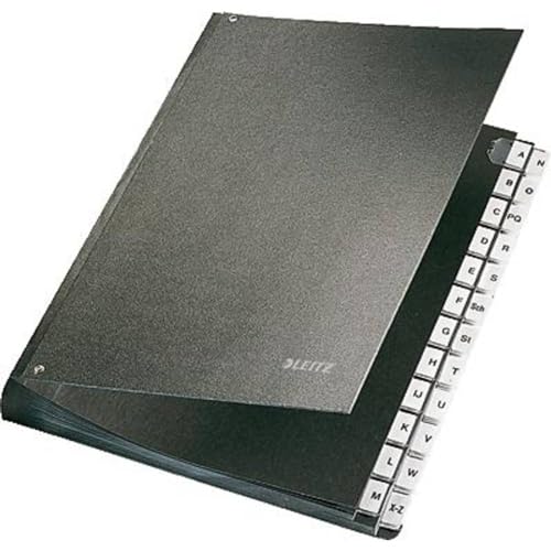 Leitz Pultordner, A4, 24 Fächer, 24 Plastik-Buchstaben-Taben mit Einsteckschildern, 6 Sichtlöcher, Schwarze Hartpappe, Schwarz, 58240095 Leitz Pultordner, A4, 24 Fächer, 24 Plastik-Buchstaben-Taben mit Einsteckschildern, 6 Sichtlöcher, Schwarze Hartpappe, Schwarz, 58240095 von Leitz