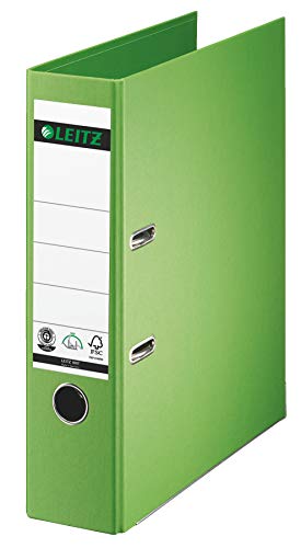 Leitz Qualitäts-Ordner (Spezialpapierkaschierung in Leinenprägung, A4, 8 cm Rückenbreite) (hellgrün | 5er Pack) von Leitz