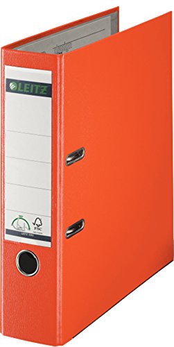 Leitz Qualitäts-Ordner Plastik-Cover 180°A4 (A4-80mm, 1 Stück/orange) von Leitz
