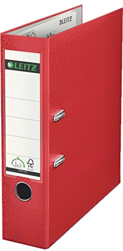 Leitz Qualitäts-Ordner Plastik-Cover 180°A4 (A4-80mm, 1 Stück/rot) von Leitz
