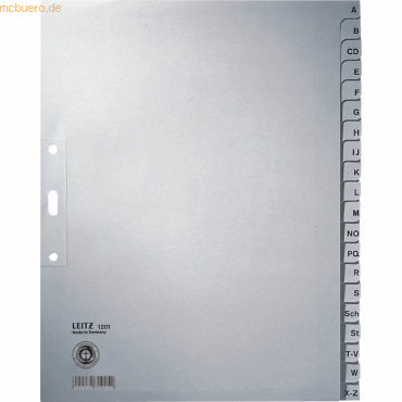 Leitz Register A4 A-Z 100g/qm grau von Leitz