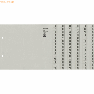 Leitz Registerserie A4+ 1/2 Höhe Tauenpapier A-Z 24 Abläufe grau Leitz Registerserie A4+ 1/2 Höhe Tauenpapier A-Z 24 Abläufe grau von Leitz