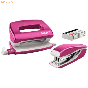 Leitz Schreibtisch-Set Nexxt Wow Heftgerät+Locher pink metallic von Leitz