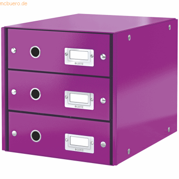Leitz Schubladenbox 3 Fächer Karton violett von Leitz