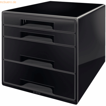Leitz Schubladenbox Cube 4 Schubladen PS schwarz/weiß Leitz Schubladenbox Cube 4 Schubladen PS schwarz/weiß von Leitz