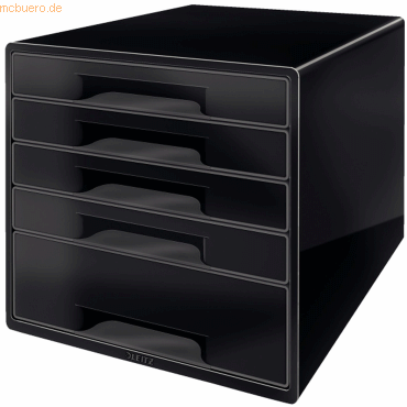 Leitz Schubladenbox Cube 5 Schubladen PS schwarz/weiß Leitz Schubladenbox Cube 5 Schubladen PS schwarz/weiß von Leitz