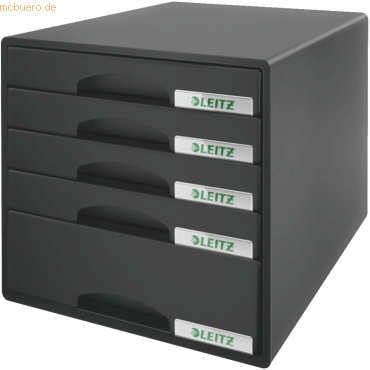 Leitz Schubladenbox Plus 5 Schubladen Polystyrol schwarz Leitz Schubladenbox Plus 5 Schubladen Polystyrol schwarz von Leitz