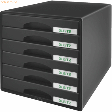 Leitz Schubladenbox Plus 6 Schubladen Polystyrol schwarz Leitz Schubladenbox Plus 6 Schubladen Polystyrol schwarz von Leitz