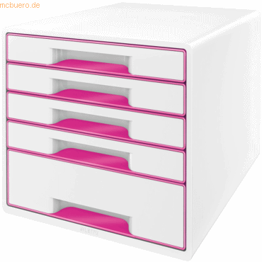 Leitz Schubladenbox Wow Cube 5 Schubladen PS perlweiß/pink Leitz Schubladenbox Wow Cube 5 Schubladen PS perlweiß/pink von Leitz