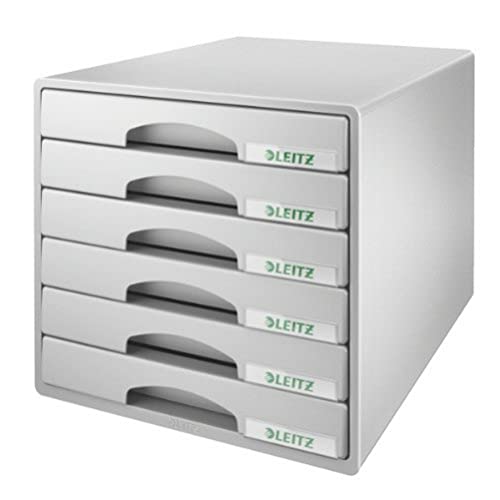 Leitz Schubladenbox mit 6 Schubladen, Für die Aufbewahrung von A4 Dokumenten und Utensilien, Grau, Plus Serie, 52120085 Leitz Schubladenbox mit 6 Schubladen, Für die Aufbewahrung von A4 Dokumenten und Utensilien, Grau, Plus Serie, 52120085 von Leitz
