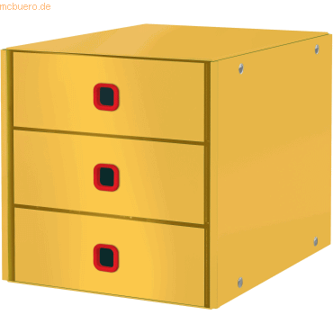 Leitz Schubladenset Click & Store Cosy 3 Schubladen Karton gelb von Leitz