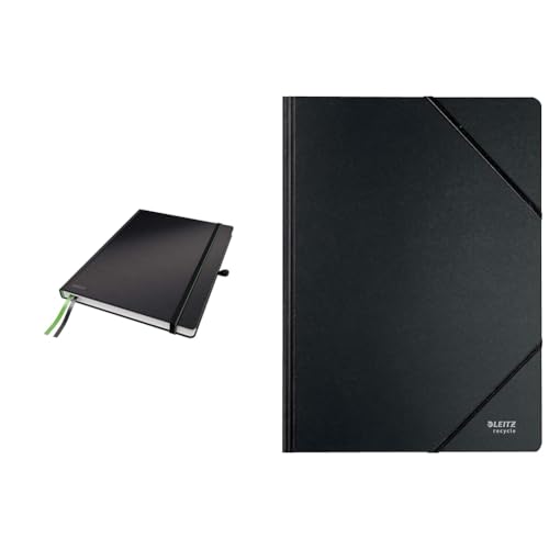 Leitz Set Complete Qualitäts-Notizbuch A4 kariert, 160 Seiten, 80 Blatt, Hardcover, 100 g/m² Papier A4 Eckspannermappe mit Gummiband-Verschluss, 250 Blatt, 100% recyclebar, 44710095 + 39080095 Leitz Set Complete Qualitäts-Notizbuch A4 kariert, 160 Seiten, 80 Blatt, Hardcover, 100 g/m² Papier A4 Eckspannermappe mit Gummiband-Verschluss, 250 Blatt, 100% recyclebar, 44710095 + 39080095 von Leitz