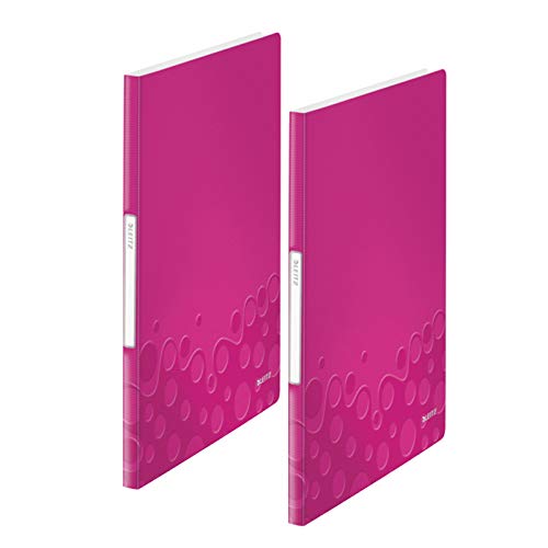 Leitz Sichtbuch wow, A4, PP, 20 Hüllen (pink metallic, 20 Hüllen | 2er Pack) von Leitz