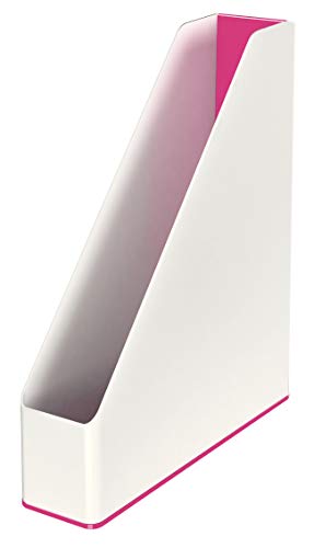 Leitz Stehsammler A4, Zweifarbiges Design, Weiß/Pink, Duo Colour, WOW, 53621023 von Leitz