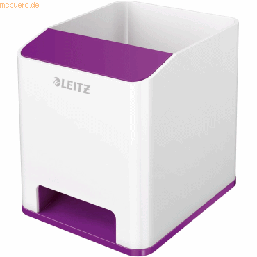 Leitz Stifteköcher Wow Duo Colour Sound weiß/violett Leitz Stifteköcher Wow Duo Colour Sound weiß/violett von Leitz