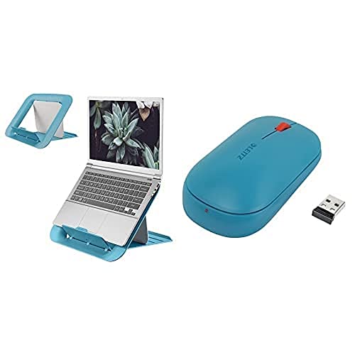 Leitz SureTrack Kabellose Bluetooth-Maus, Sanftes Blau, 65310061 Höhenverstellbarer Laptop ständer, Sanftes Blau, 64260061 von Leitz