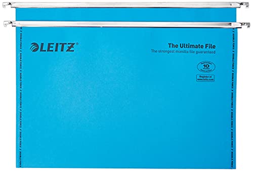 Leitz Ultimate Hängemappe recycelt mit Reitern und Etiketten 30 mm Folio-Format 50 Stück blau von Leitz