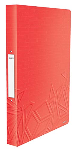 Leitz Urban Chic Ringbuch, A4, 26 mm Rückenbreite, 2 D-Ring Mechanik, Rot, 42070020, one size von Leitz