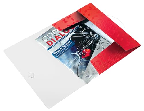 Leitz WOW A4 Eckspannermappe, 3-Klappen-Mappe für bis zu 150 Blatt, elastischer Verschluss, Dokumentenmappe aus langlebigem, hochwertigem Kunststoff, Ideal für Büro & Schule, Rot, 45990026 von Leitz