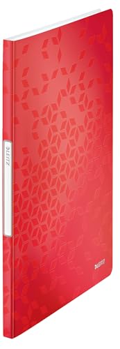 Leitz WOW Sichtbuch, A4 Format, 20 Taschen, 40 Blatt Kapazität, Klarsichttaschen, Rot, 46310026 von Leitz