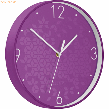 Leitz Wanduhr Wow Kunststoff 29cm violett von Leitz