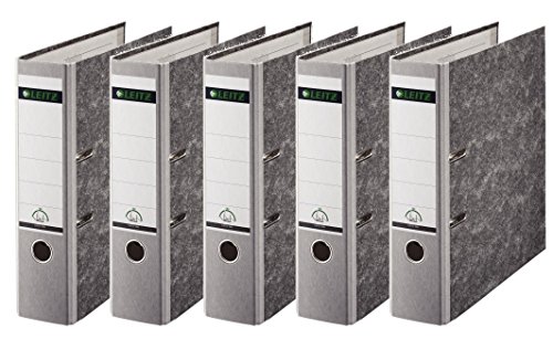 Leitz hochwertiger Ordner 180°, breit | 5er Pack, grau, 1 von Leitz