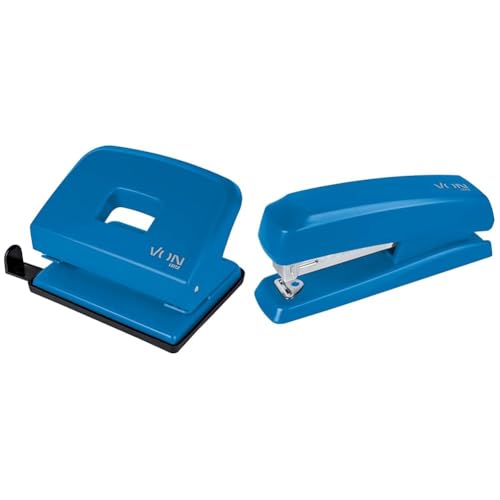 VON Leitz Set Locher & Heftgerät, Für 20 Blatt, Anschlagschiene mit Formatangaben, Kompakte Größe ideal für zu Hause, im Büro oder in der Schule, Metall und Kunststoff, Blau, 50200035 + 56200035 VON Leitz Set Locher & Heftgerät, Für 20 Blatt, Anschlagschiene mit Formatangaben, Kompakte Größe ideal für zu Hause, im Büro oder in der Schule, Metall und Kunststoff, Blau, 50200035 + 56200035 von Leitz