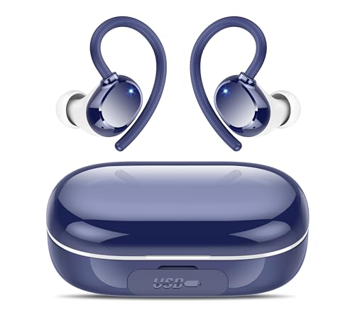 Bluetooth Kopfhörer Sport, Kopfhörer Kabellos Bluetooth 5.3 mit 4 ENC Mic, 128H Spielzeit Kabellose Kopfhörer, Tiefer Bass Earbuds IP7 Wasserdicht Ohrhörer LED-Anzeige USB-C Touch Control mit Ohrhaken Bluetooth Kopfhörer Sport, Kopfhörer Kabellos Bluetooth 5.3 mit 4 ENC Mic, 128H Spielzeit Kabellose Kopfhörer, Tiefer Bass Earbuds IP7 Wasserdicht Ohrhörer LED-Anzeige USB-C Touch Control mit Ohrhaken von Lekaby