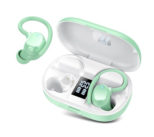Bluetooth Kopfhörer Sport, In Ear Kopfhörer Kabellos Bluetooth 5.3 mit HD Mic, Herausragender Sound, 128Std HiFi Stereo Kabellose Kopfhörer, Noise Cancelling Ohrhörer, IP7 Wasserdicht LED Anzeige von Lekaby