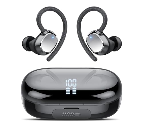 Bluetooth Kopfhörer Sport, 2025 in Ear Kopfhörer Kabellos Bluetooth 5.3 mit HD Mic, Herausragender Sound, 128 Std Spielzeit, Comfort Fit, Dual LED-Anzeige, IP7 Wasserdicht Ohrhörer mit Ohrhaken von Lekaby