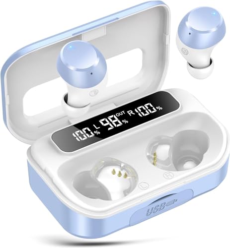 Bluetooth Kopfhörer,Kopfhörer Kabellos Bluetooth 5.3 In Ear Kopfhörer mit 4 ENC Noise Cancelling Mic,2025 Kabellose Kopfhörer 128Std Spielzeit LED-Anzeige, IP7 Wasserdichte Ohrhörer Touch Control von Lekaby