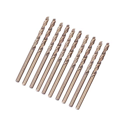 Leku Bohrer Sets, M35 1/1,5/2/2,5/3/3,2 mm HSS CO-Bohrer-Set, Hochgeschwindigkeitsstahl-Spiral-Metallbohrer-Werkzeuge, zum Bohren von hartem Stahl, 10 Stück von Leku