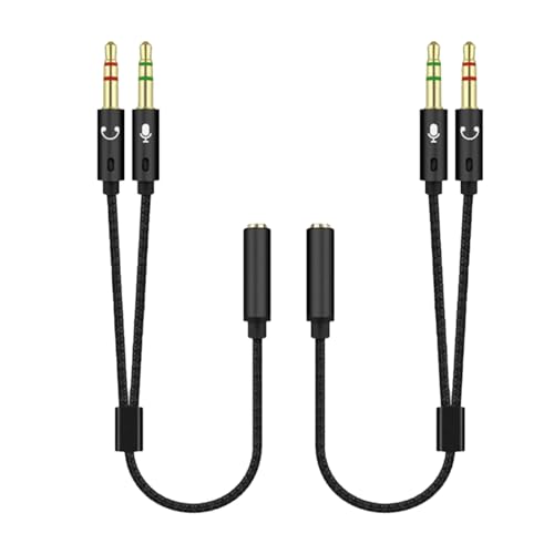 Leloco 2 Stück Y Audio Splitter Kabel, 3,5 mm Headset Adapter 1 auf 2 Klinke, 3.5mm Buchse auf Doppel 3.5mm Klinkenstecker, Nylon Geflochten Kopfhörer Adapter für PC, Laptop, Kopfhörer usw. Leloco 2 Stück Y Audio Splitter Kabel, 3,5 mm Headset Adapter 1 auf 2 Klinke, 3.5mm Buchse auf Doppel 3.5mm Klinkenstecker, Nylon Geflochten Kopfhörer Adapter für PC, Laptop, Kopfhörer usw. von Leloco